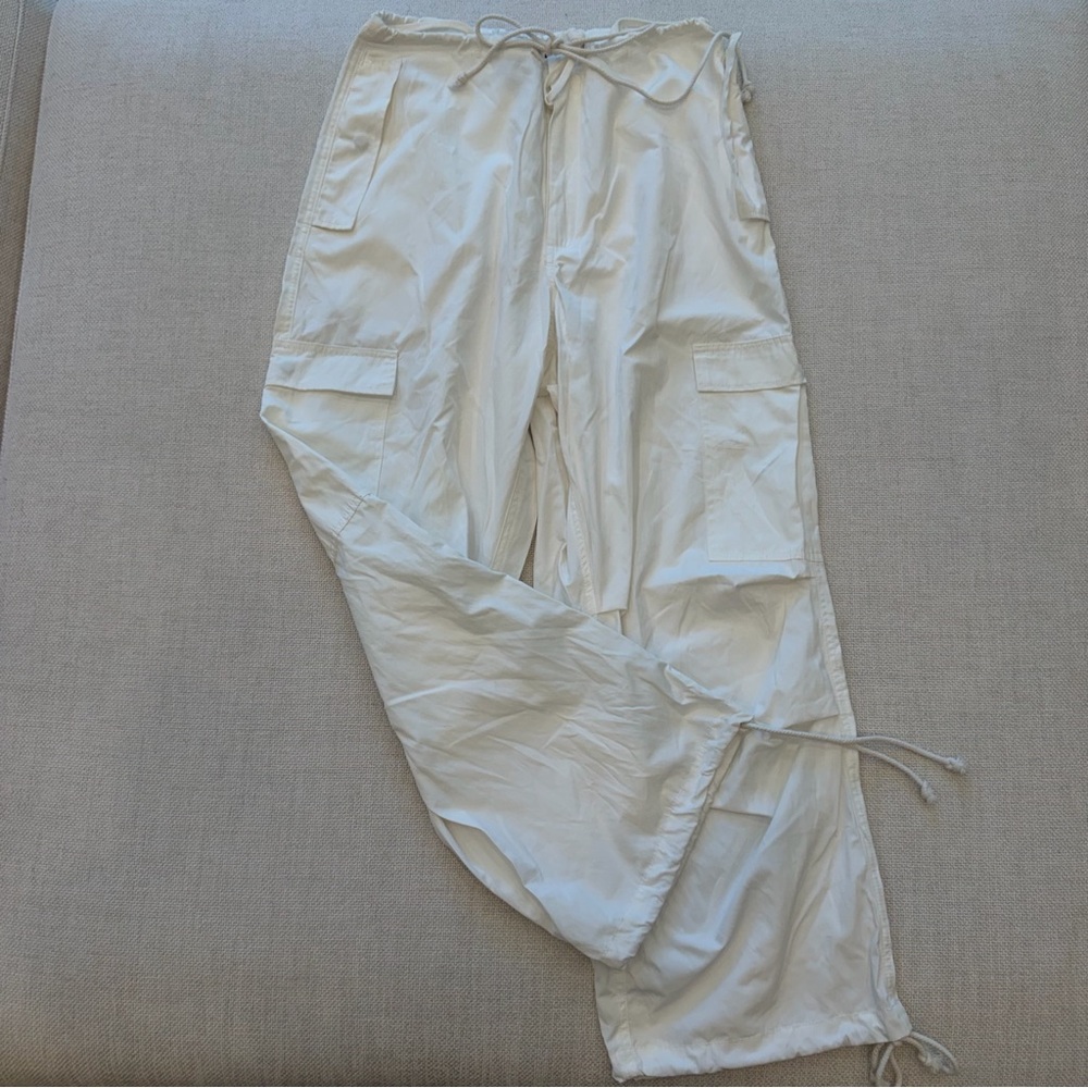 Local European White Parachute Pants